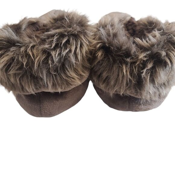 PLUSH SLIPPERS Faux Fur Cuffs Two Styles Size L - Picture 7 of 12